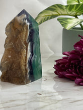 One Green Blue fluorite Raw Point
