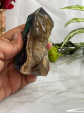 One Green Blue fluorite Raw Point