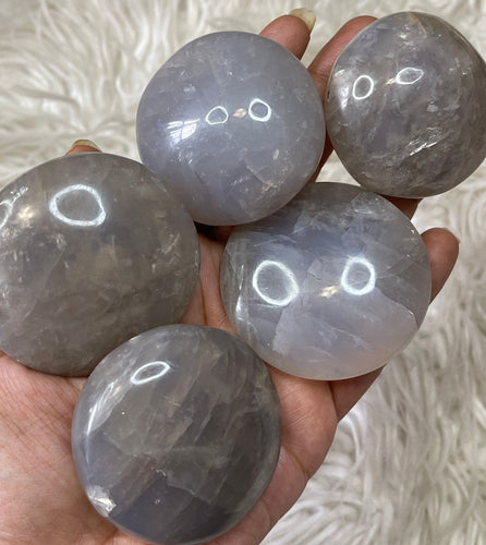 Blue Rose Quartz Palmstones - One
