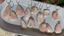 One Pink Scolecite silver plated necklace with chains 18”