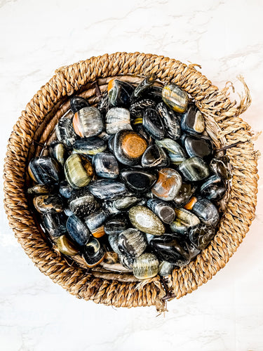 One RARE Blue tiger's eye tumbled stones