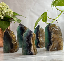 One Green Blue fluorite Raw Point