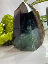 One Green Blue fluorite Raw Point