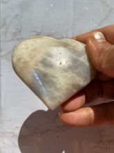 One large Blue Moonstone heart - You Choose
