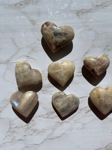 One Blue Moonstone heart - You Choose