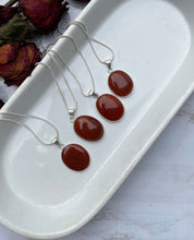 One Red Carnelian silver plated necklace  with chains 18”