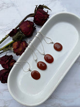 One Red Carnelian silver plated necklace  with chains 18”