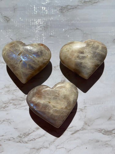 One large Blue Moonstone heart - You Choose