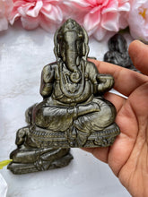 Gold Sheen Obsidian Ganesha 4-5 inch