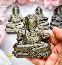 Gold Sheen Obsidian Ganesha 4-5 inch