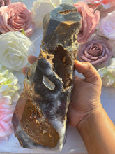 XL Mosaic Quartz Chalcedony Point