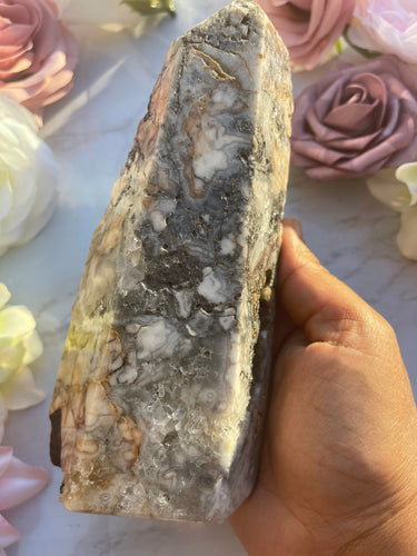 Large Mosaic Quartz With Crazy Lace Point