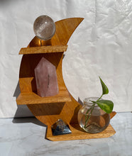 Moon Shaped Crystal Wooden Stand