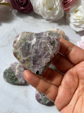 Purple Anhydride Heart With Epidote - One