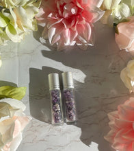 One Amethyst Chips Bottle Black Obsidian Roller