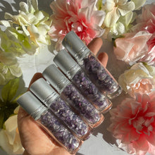One Amethyst Chips Bottle Black Obsidian Roller