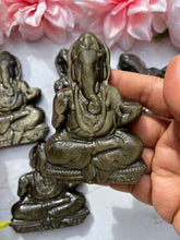 Gold Sheen Obsidian Ganesha 4-5 inch