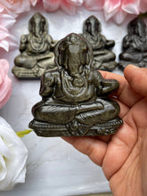 Gold Sheen Obsidian Ganesha 4-5 inch
