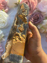 XL Mosaic Quartz Chalcedony Point