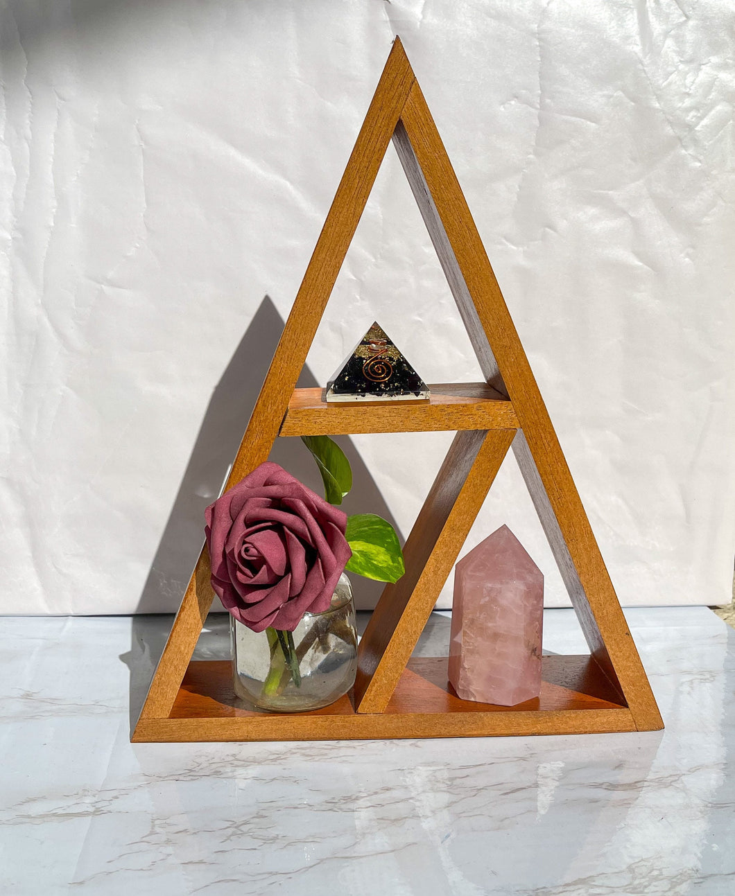 Triangle Shaped Crystal Display Stand