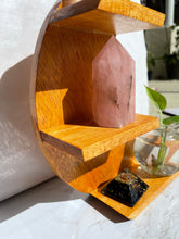 Moon Shaped Crystal Wooden Stand
