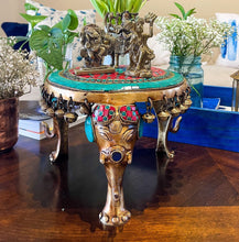 Lovely Brass Altar With Meenakari Stone Work