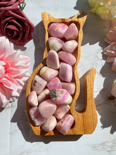 One Pink Aragonite Tumbled Stone AAA Quality
