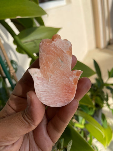 Pink Scolecite Hamsa- One