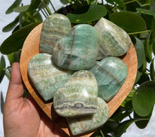 One Green Kiwi Calcite Heart
