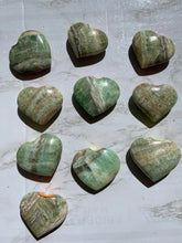 One Green Kiwi Calcite Heart