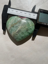 One Green Kiwi Calcite Heart