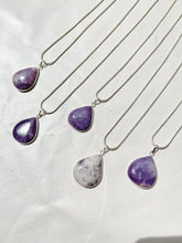One Lilac lepidolite Teardrop Necklace