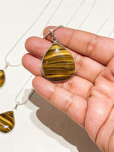 One Tiger Eye Teardrop Necklace