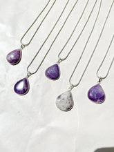 One Lilac lepidolite Teardrop Necklace