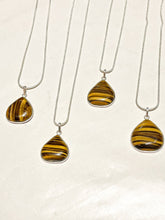 One Tiger Eye Teardrop Necklace