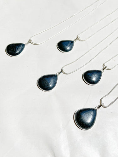 One Pyrite Teardrop Necklace