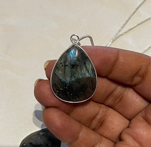 One Labradorite Teardrop Necklace