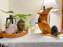 Moon Shaped Crystal Wooden Stand
