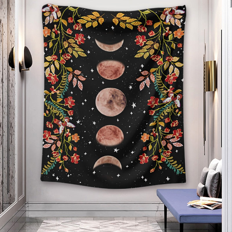 Moon phase sales tapestry wall hanging